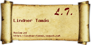 Lindner Tamás névjegykártya